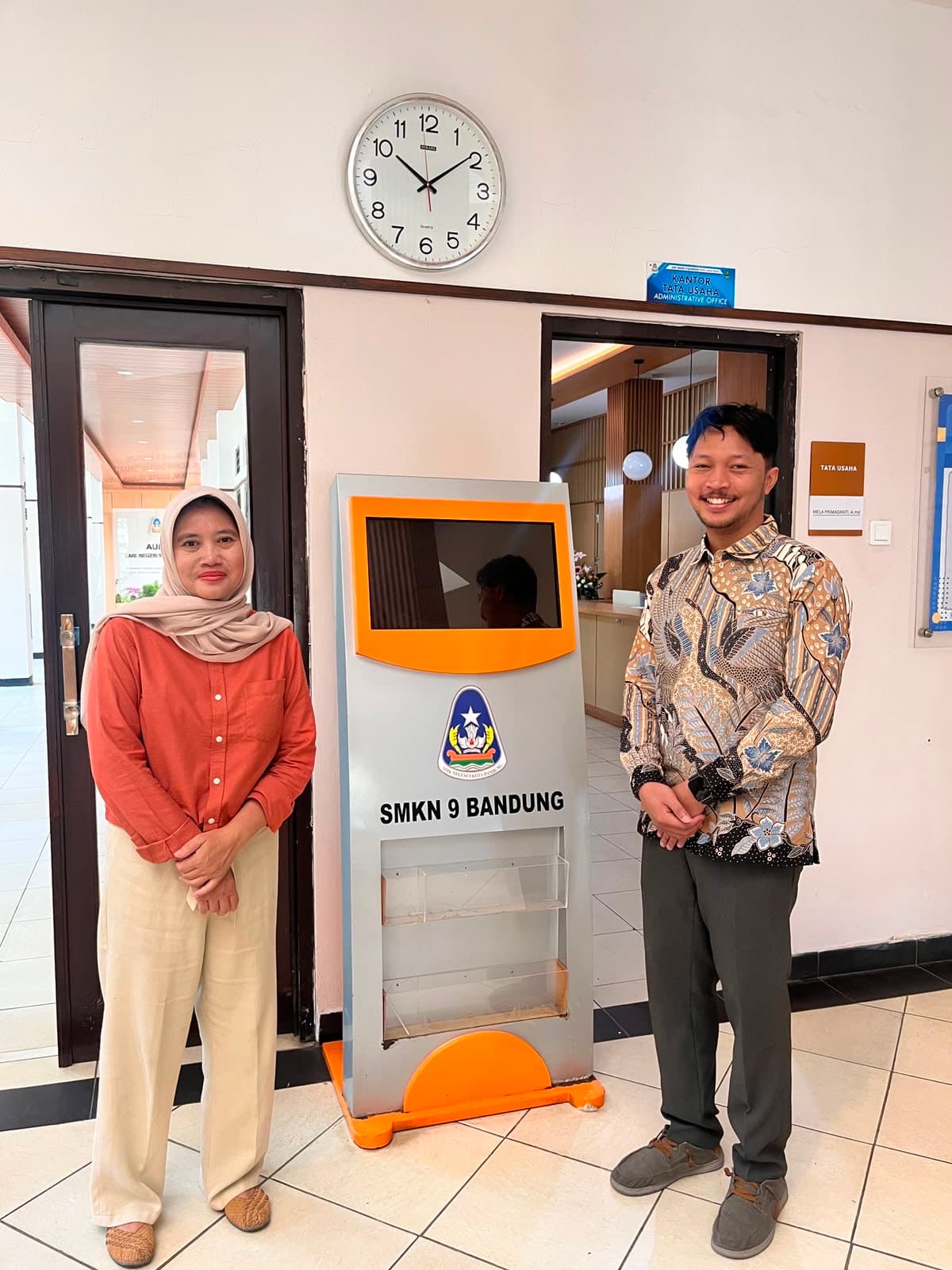 Meeting school staff during candidate outreach in Bandung
