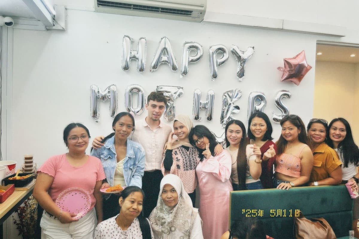 Helpers celebrating Mother's Day together