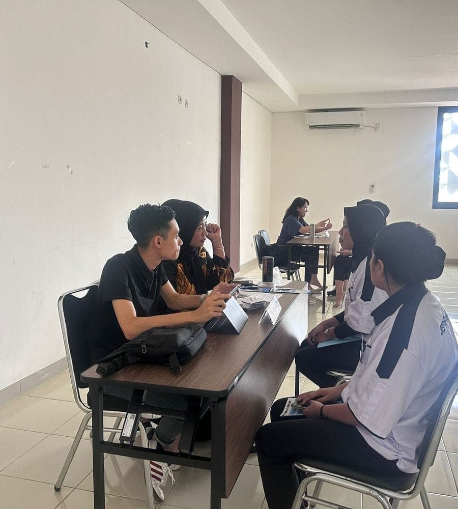 A matching interview in progress at the training centre