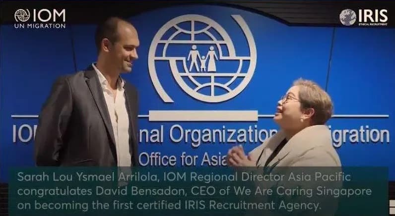 We Are Caring at a ceremony with the International Organization for Migration (IOM)